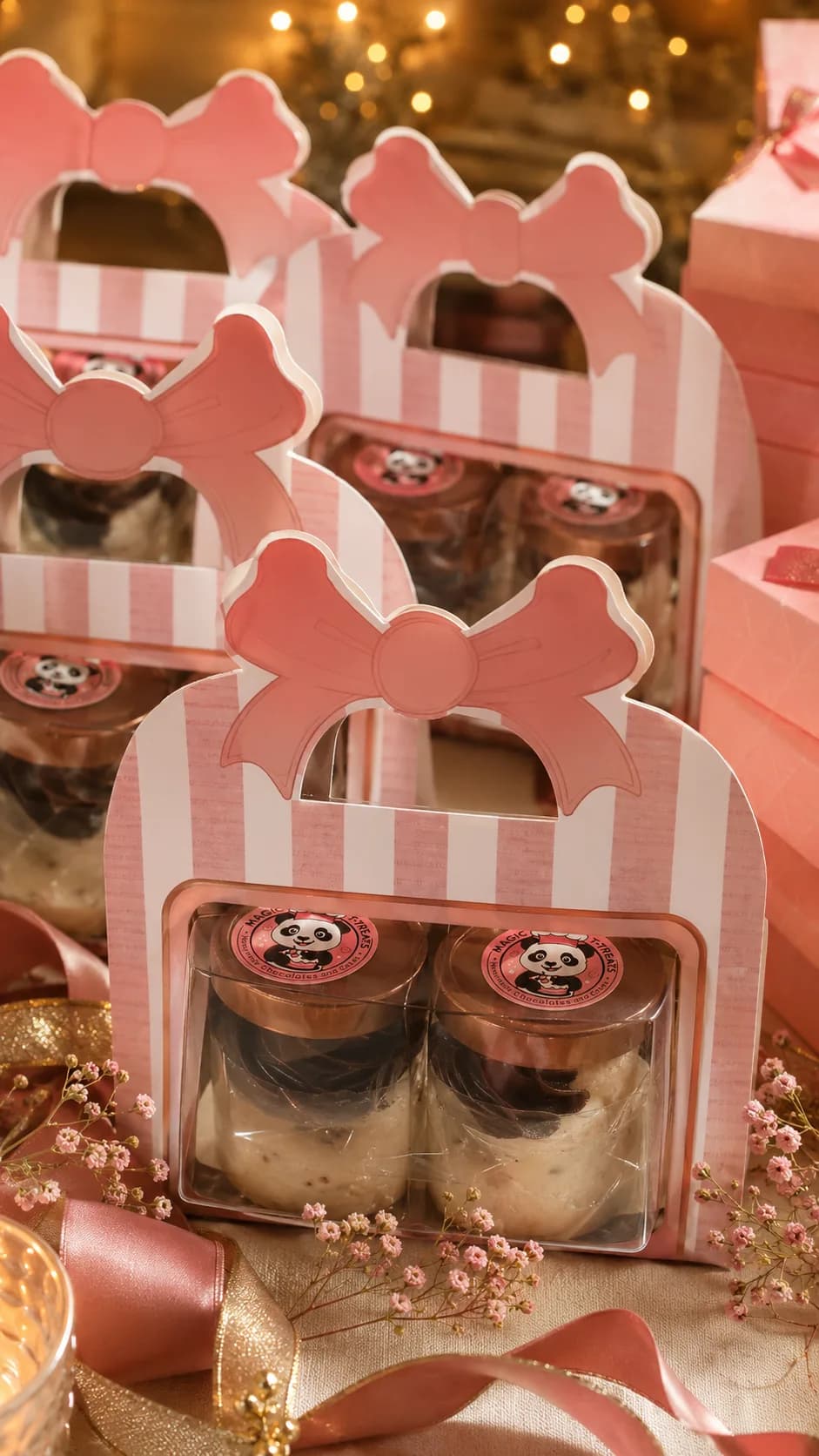 Layered dessert jars, packed to travel